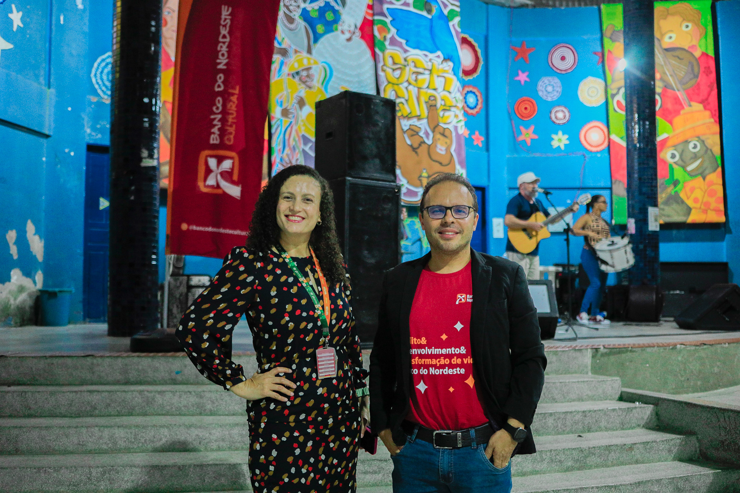 Amanda Dias e Lenin Falcão são representantes do Banco do Nordeste. (foto: Elisa Lemos/Ascom UFS)