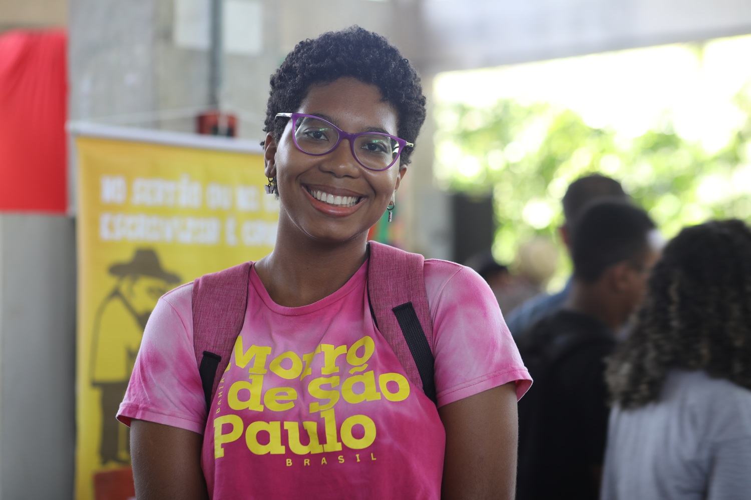 Estudante de Fonoaudiologia Nathaly de Oliveira destaca importância da sensibilização da comunidade acadêmica (Foto: Janaína Cavalcante / Ascom UFS) 