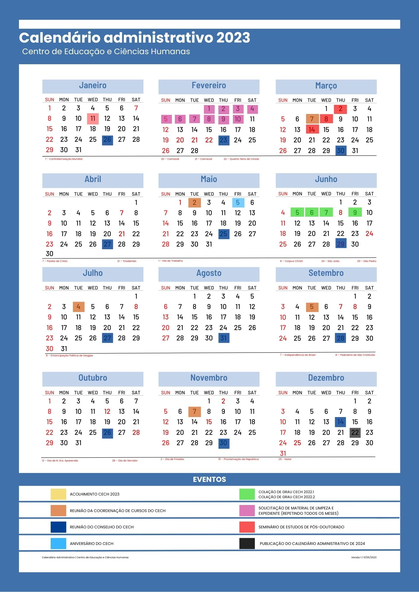 Portal UFS Calendário Administrativo